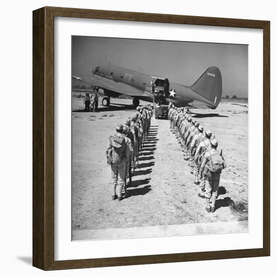 US Armed Forces C46 Cargo Plane Loading Troops and Equipment-Bernard Hoffman-Framed Photographic Print