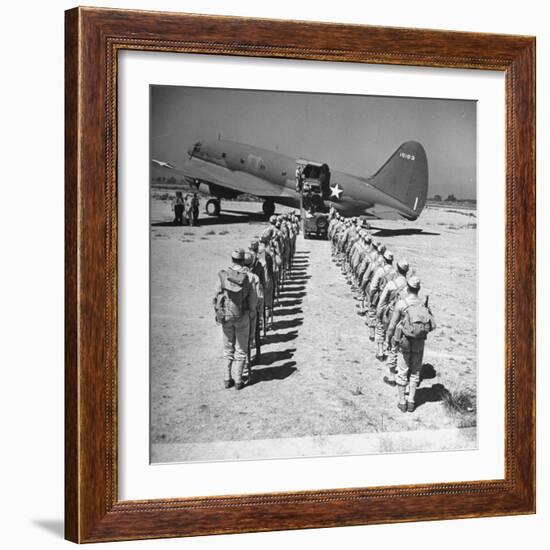 US Armed Forces C46 Cargo Plane Loading Troops and Equipment-Bernard Hoffman-Framed Photographic Print