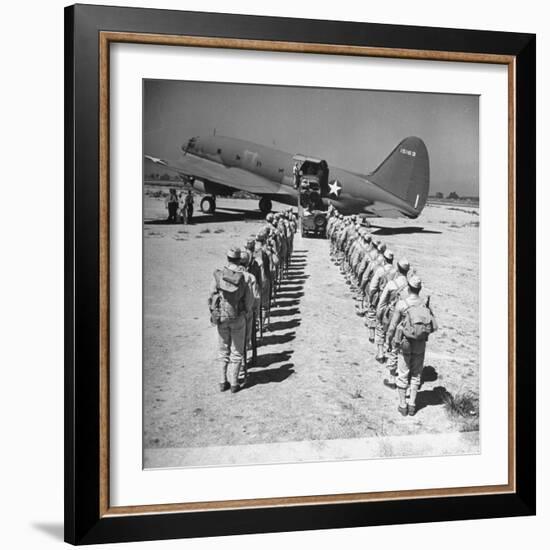 US Armed Forces C46 Cargo Plane Loading Troops and Equipment-Bernard Hoffman-Framed Photographic Print