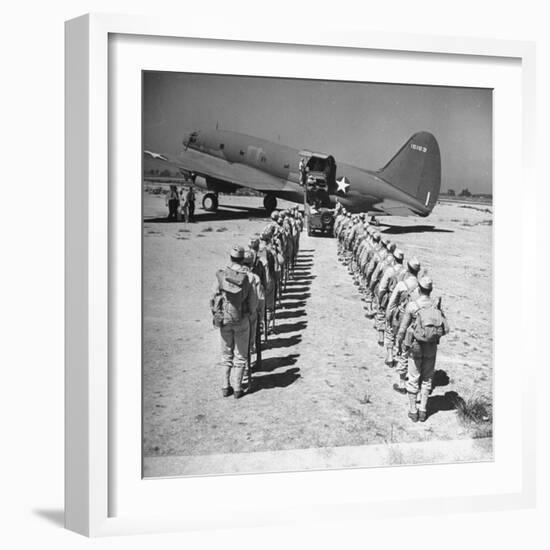 US Armed Forces C46 Cargo Plane Loading Troops and Equipment-Bernard Hoffman-Framed Photographic Print