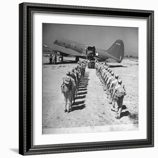 US Armed Forces C46 Cargo Plane Loading Troops and Equipment-Bernard Hoffman-Framed Photographic Print