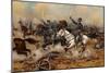 US Army, Cavalry Charge of the 5Th Regulars, Gains Mill, 1862 (Colour Litho)-American School-Mounted Giclee Print