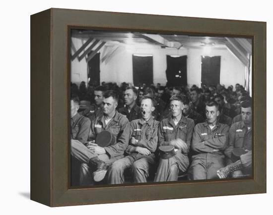 US Army Draftees During Basic Training-Michael Rougier-Framed Premier Image Canvas