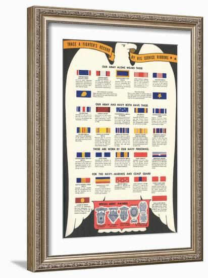 US Army, Navy, Marines and Coast Guard Service Ribbons-null-Framed Art Print