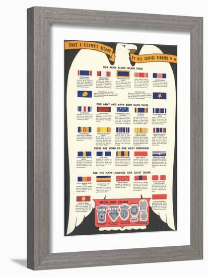 US Army, Navy, Marines and Coast Guard Service Ribbons-null-Framed Art Print