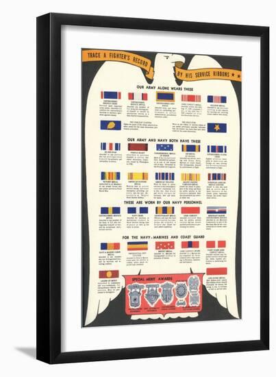 US Army, Navy, Marines and Coast Guard Service Ribbons-null-Framed Art Print