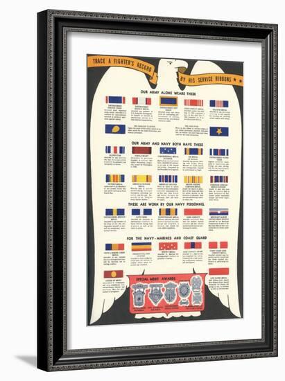 US Army, Navy, Marines and Coast Guard Service Ribbons-null-Framed Art Print