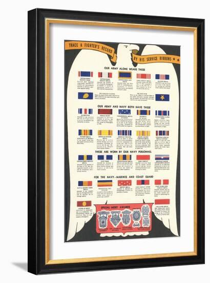 US Army, Navy, Marines and Coast Guard Service Ribbons-null-Framed Art Print