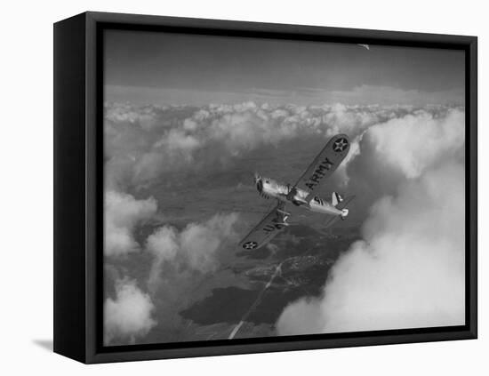US Army's Ryan, Dragonfly, YO-51 Observation Plane Soaring Above the Clouds-Peter Stackpole-Framed Premier Image Canvas