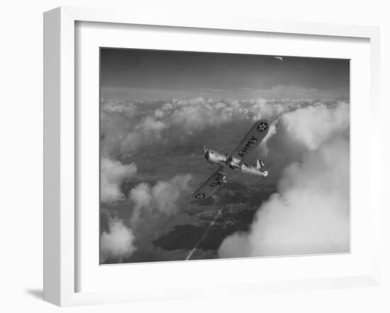 US Army's Ryan, Dragonfly, YO-51 Observation Plane Soaring Above the Clouds-Peter Stackpole-Framed Photographic Print