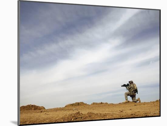 US Army Sergeant Provides Security During a Patrol of the Riyahd Village in Iraq-Stocktrek Images-Mounted Photographic Print