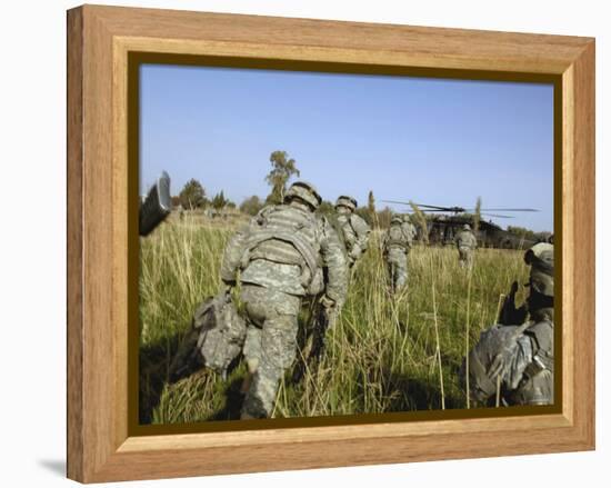 US Army Soldiers Prepare to Board a UH-60 Black Hawk Helicopter-Stocktrek Images-Framed Premier Image Canvas