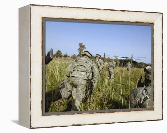 US Army Soldiers Prepare to Board a UH-60 Black Hawk Helicopter-Stocktrek Images-Framed Premier Image Canvas