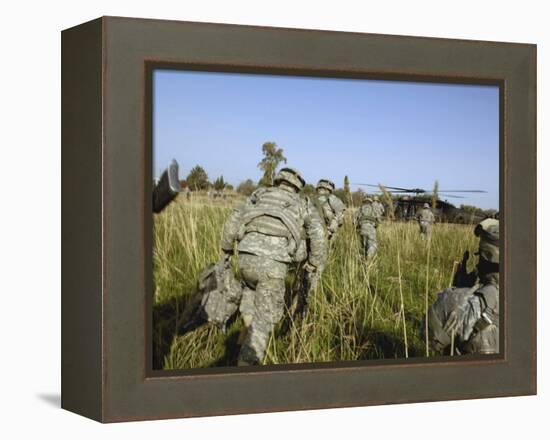 US Army Soldiers Prepare to Board a UH-60 Black Hawk Helicopter-Stocktrek Images-Framed Premier Image Canvas