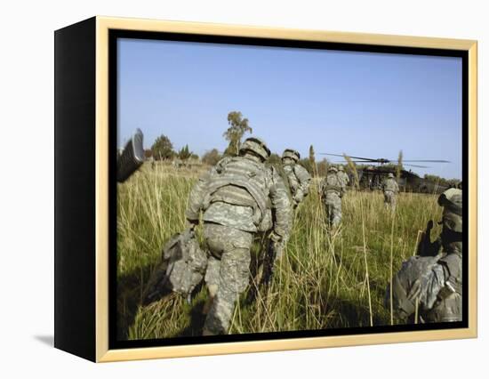 US Army Soldiers Prepare to Board a UH-60 Black Hawk Helicopter-Stocktrek Images-Framed Premier Image Canvas