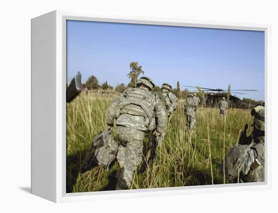 US Army Soldiers Prepare to Board a UH-60 Black Hawk Helicopter-Stocktrek Images-Framed Premier Image Canvas