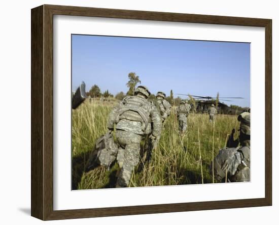 US Army Soldiers Prepare to Board a UH-60 Black Hawk Helicopter-Stocktrek Images-Framed Photographic Print