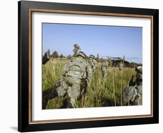 US Army Soldiers Prepare to Board a UH-60 Black Hawk Helicopter-Stocktrek Images-Framed Photographic Print