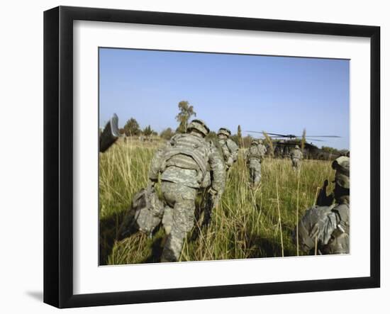 US Army Soldiers Prepare to Board a UH-60 Black Hawk Helicopter-Stocktrek Images-Framed Photographic Print