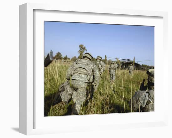 US Army Soldiers Prepare to Board a UH-60 Black Hawk Helicopter-Stocktrek Images-Framed Photographic Print