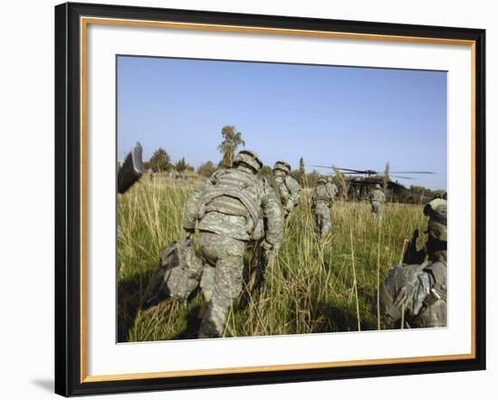 US Army Soldiers Prepare to Board a UH-60 Black Hawk Helicopter-Stocktrek Images-Framed Photographic Print