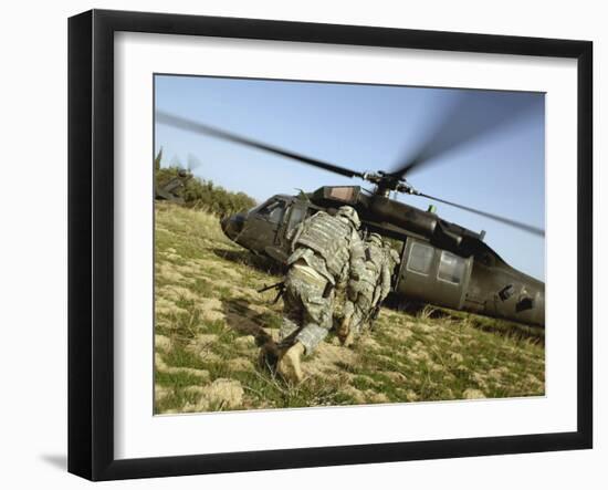 US Army Soldiers Prepare to Board a UH-60 Black Hawk Helicopter-Stocktrek Images-Framed Photographic Print