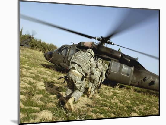 US Army Soldiers Prepare to Board a UH-60 Black Hawk Helicopter-Stocktrek Images-Mounted Photographic Print