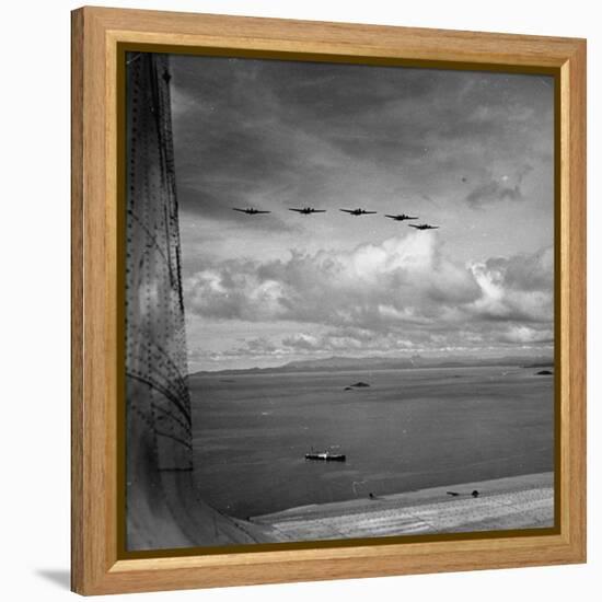 US Army War Planes Flying over the Panama Canal Zone-Thomas D^ Mcavoy-Framed Premier Image Canvas