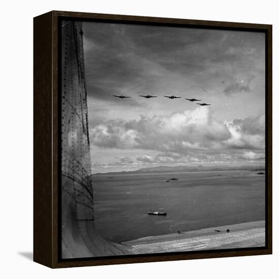 US Army War Planes Flying over the Panama Canal Zone-Thomas D^ Mcavoy-Framed Premier Image Canvas