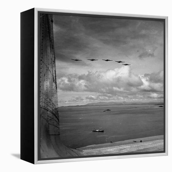 US Army War Planes Flying over the Panama Canal Zone-Thomas D^ Mcavoy-Framed Premier Image Canvas