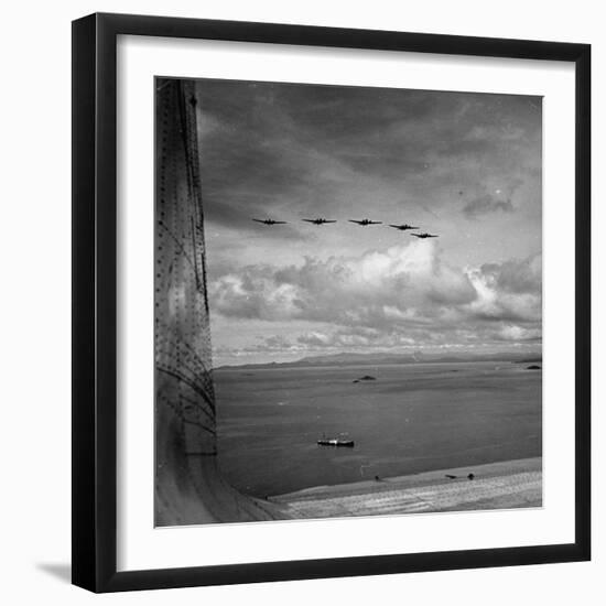 US Army War Planes Flying over the Panama Canal Zone-Thomas D^ Mcavoy-Framed Premium Photographic Print