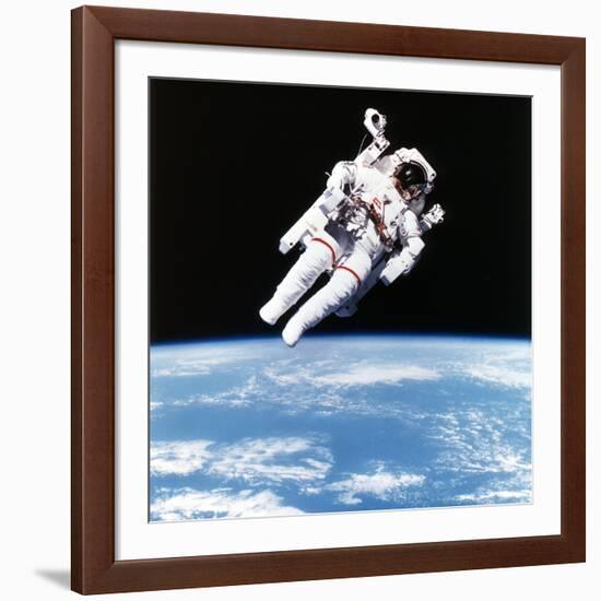 Us Astronaut Bruce Mccandless Spacewalking, 1984-null-Framed Premium Photographic Print