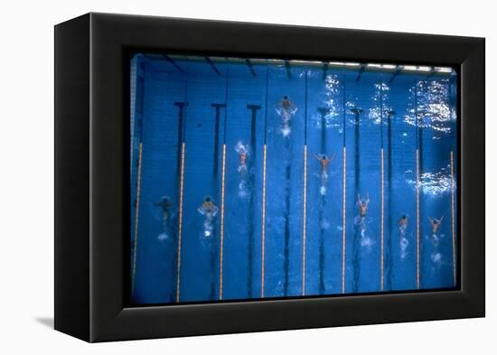 US Athlete Mark Spitz Leads in the 200 Meter Butterfly at the Summer Olympics-Co Rentmeester-Framed Premier Image Canvas