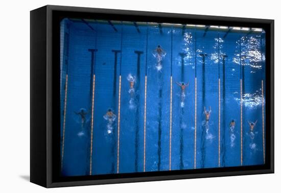 US Athlete Mark Spitz Leads in the 200 Meter Butterfly at the Summer Olympics-Co Rentmeester-Framed Premier Image Canvas