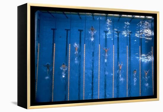 US Athlete Mark Spitz Leads in the 200 Meter Butterfly at the Summer Olympics-Co Rentmeester-Framed Premier Image Canvas