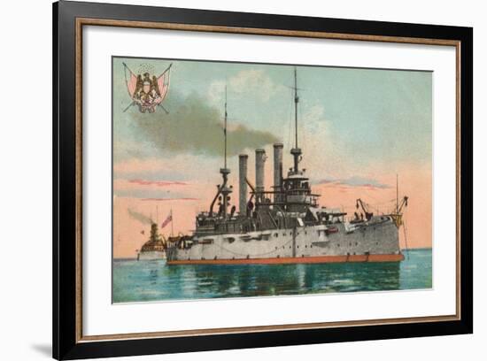 Us Battleship Missouri, C1908-null-Framed Giclee Print