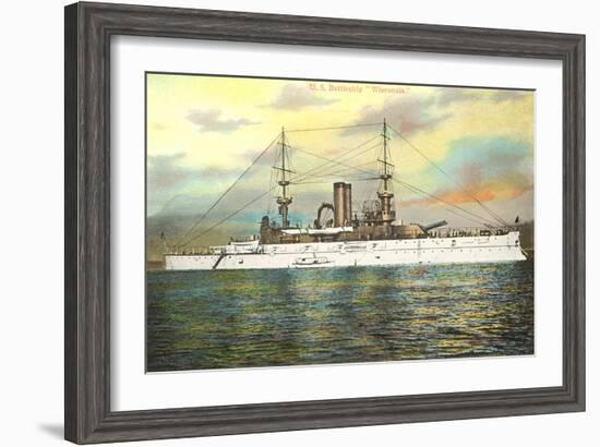 US Battleship Wisconsin-null-Framed Art Print