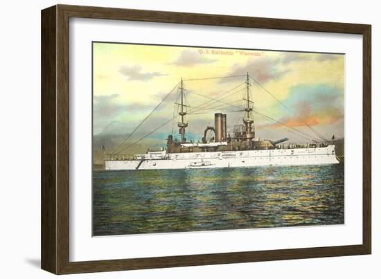 US Battleship Wisconsin-null-Framed Art Print
