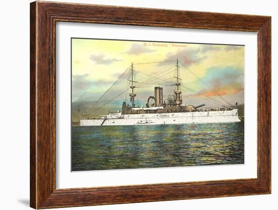 US Battleship Wisconsin-null-Framed Art Print