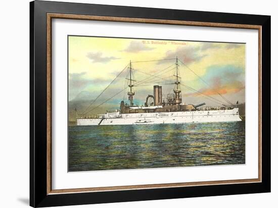 US Battleship Wisconsin-null-Framed Art Print