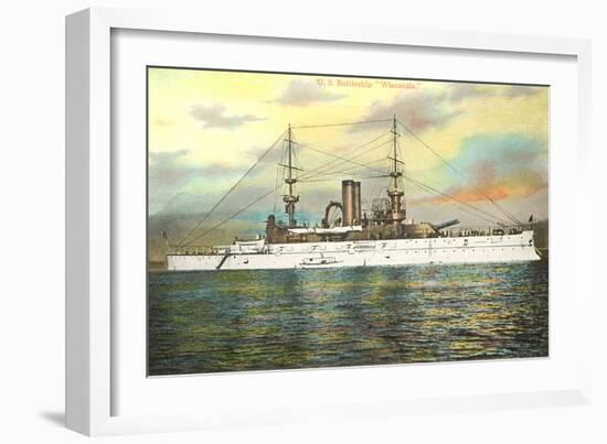 US Battleship Wisconsin-null-Framed Art Print