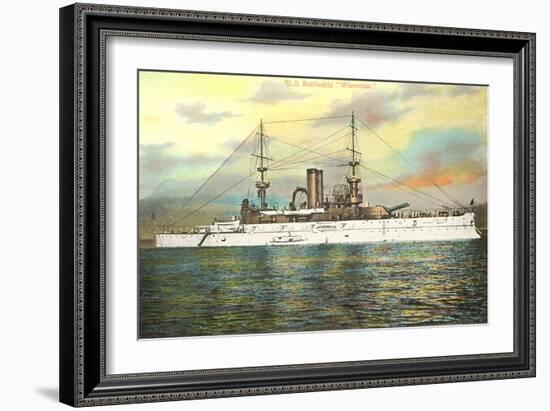 US Battleship Wisconsin-null-Framed Art Print