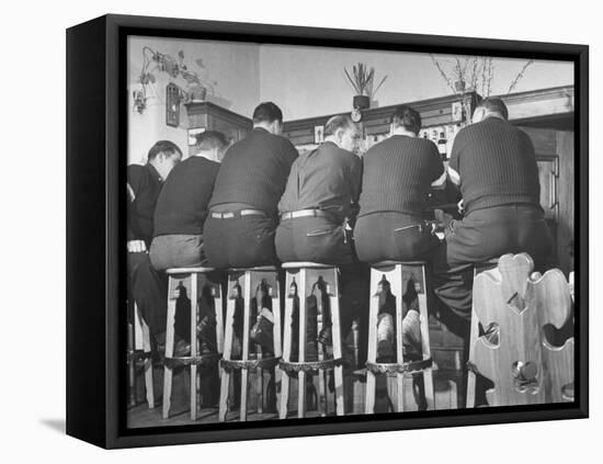 US Bobsledding Team Drinking Beer as Part of Diet to Keep Weight Up-null-Framed Premier Image Canvas