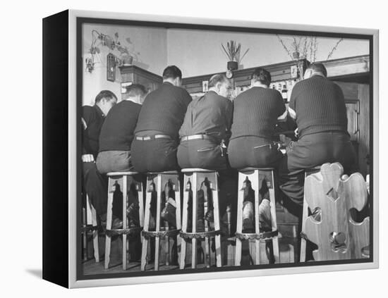 US Bobsledding Team Drinking Beer as Part of Diet to Keep Weight Up-null-Framed Premier Image Canvas