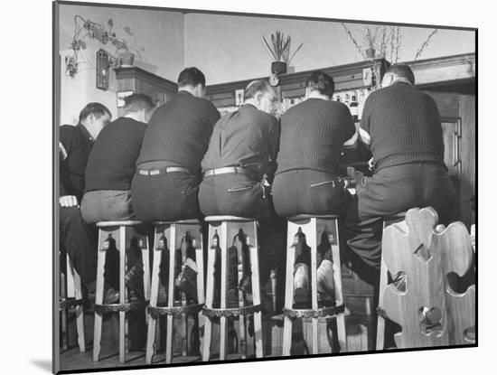 US Bobsledding Team Drinking Beer as Part of Diet to Keep Weight Up-null-Mounted Photographic Print