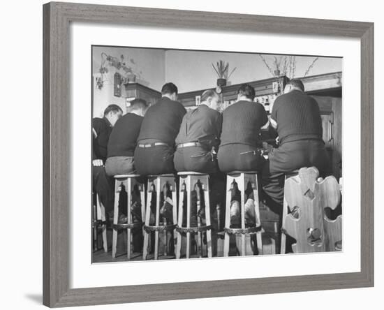 US Bobsledding Team Drinking Beer as Part of Diet to Keep Weight Up-null-Framed Photographic Print