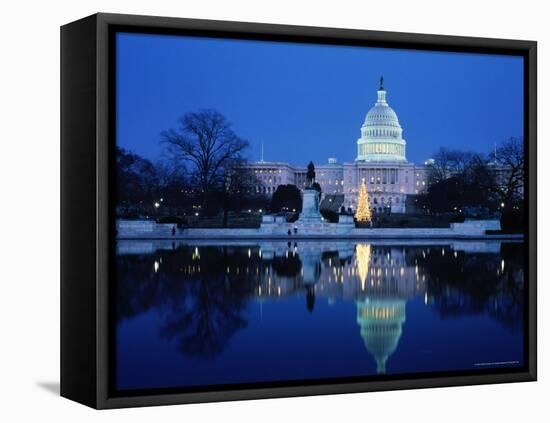 US Capitol and Christmas Tree-Walter Bibikow-Framed Premier Image Canvas