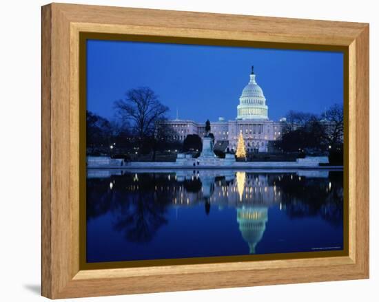 US Capitol and Christmas Tree-Walter Bibikow-Framed Premier Image Canvas