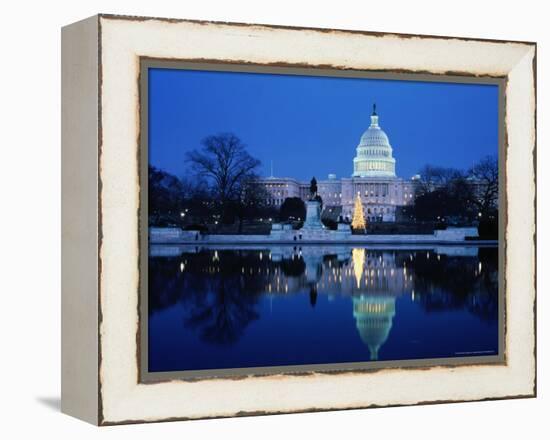 US Capitol and Christmas Tree-Walter Bibikow-Framed Premier Image Canvas