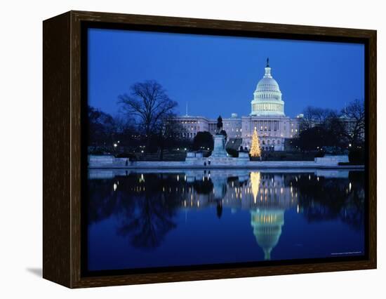US Capitol and Christmas Tree-Walter Bibikow-Framed Premier Image Canvas